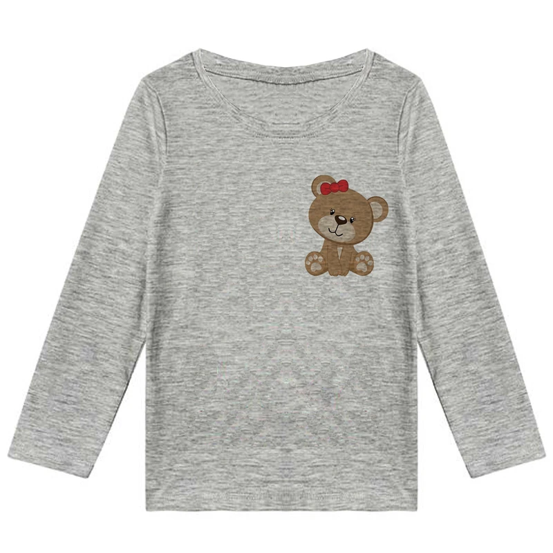 تیشرت آستین بلند دخترانه طرح خرس کد F121