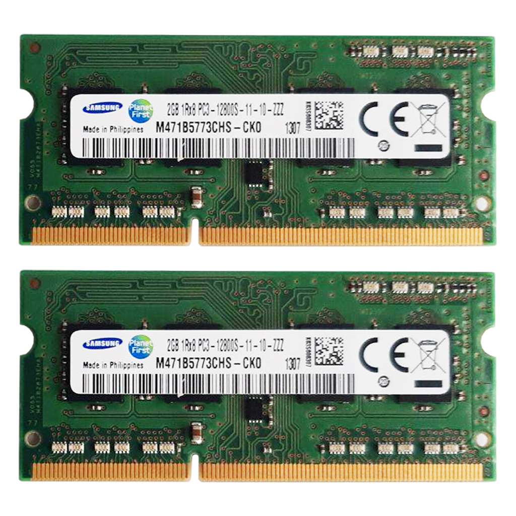 رم لپ تاپ DDR3 دو کاناله 1600 مگاهرتز CL11 سامسونگ مدل 1Rx8 ظرفیت 4 گیگابایت