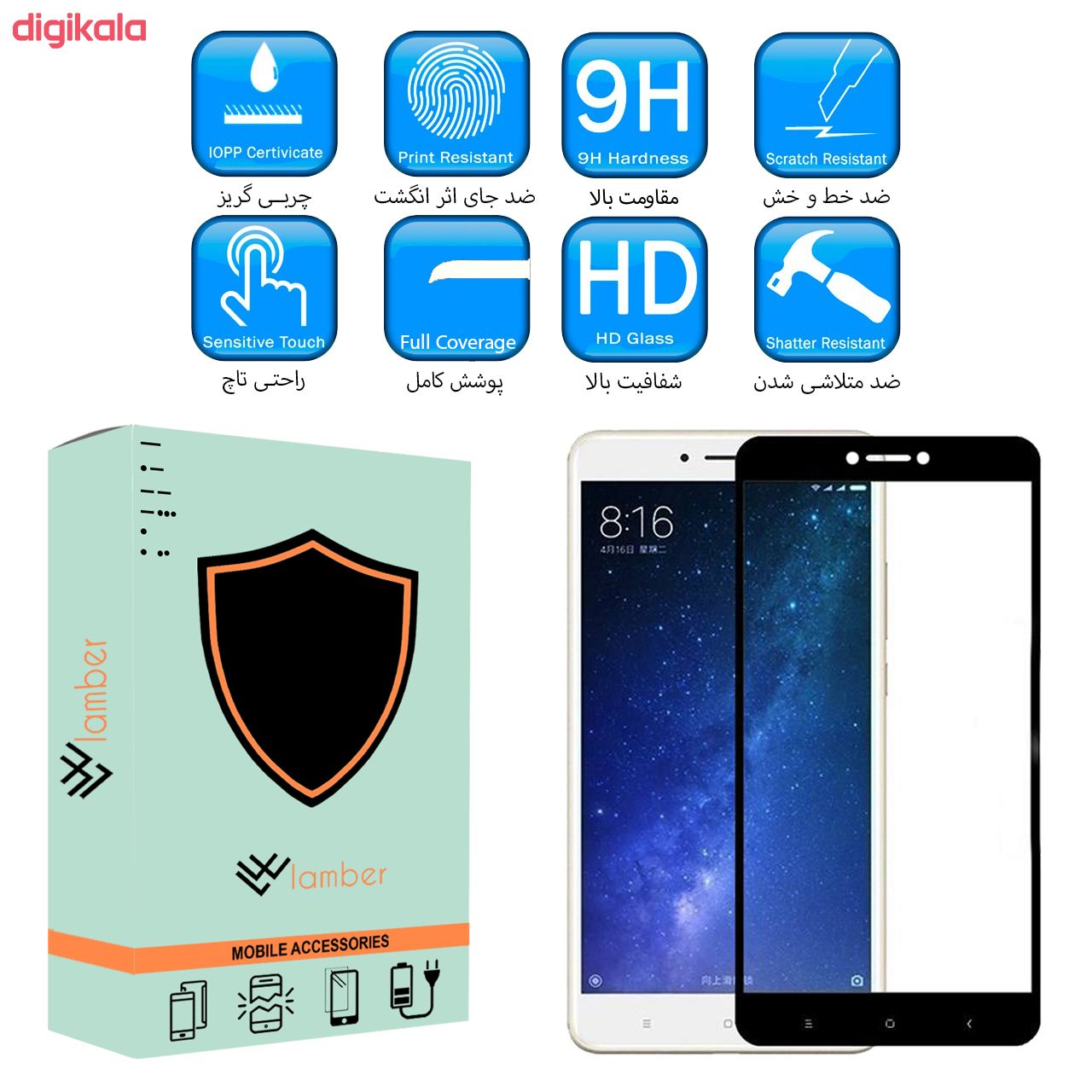 محافظ صفحه نمایش لمبر مدل LAMBFULL-1 مناسب برای گوشی موبایل شیائومی Redmi 4X main 1 1
