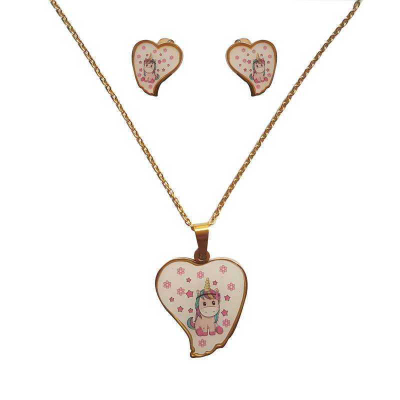 نیم ست دخترانه طرح اسب تک شاخ کد J8457 نیم ست دخترانه طرح اسب تک شاخ کد J8457