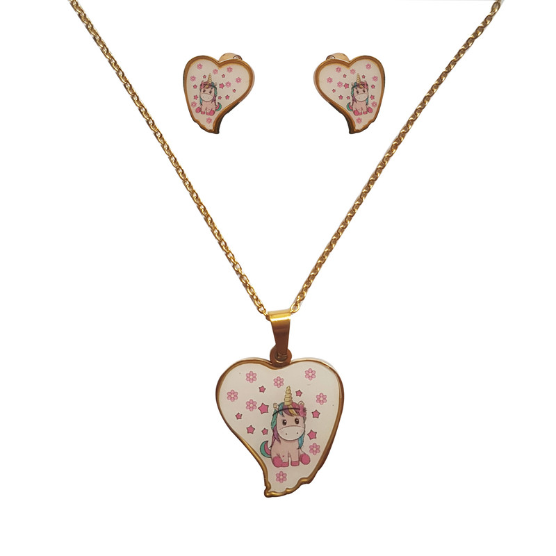 نیم ست دخترانه طرح اسب تک شاخ کد J8457 نیم ست دخترانه طرح اسب تک شاخ کد J8457