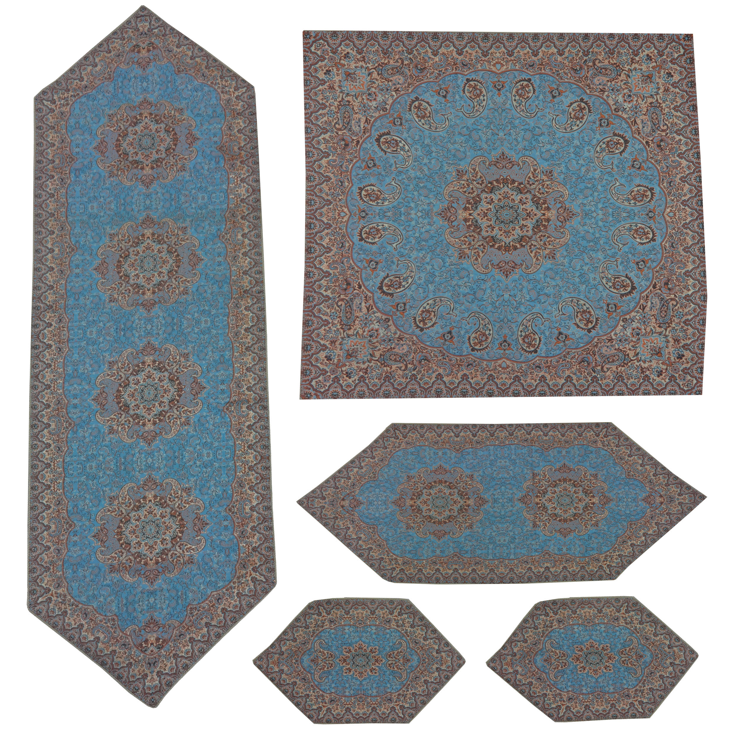 ست 5 تکه رومیزی ترمه کد T4-4213