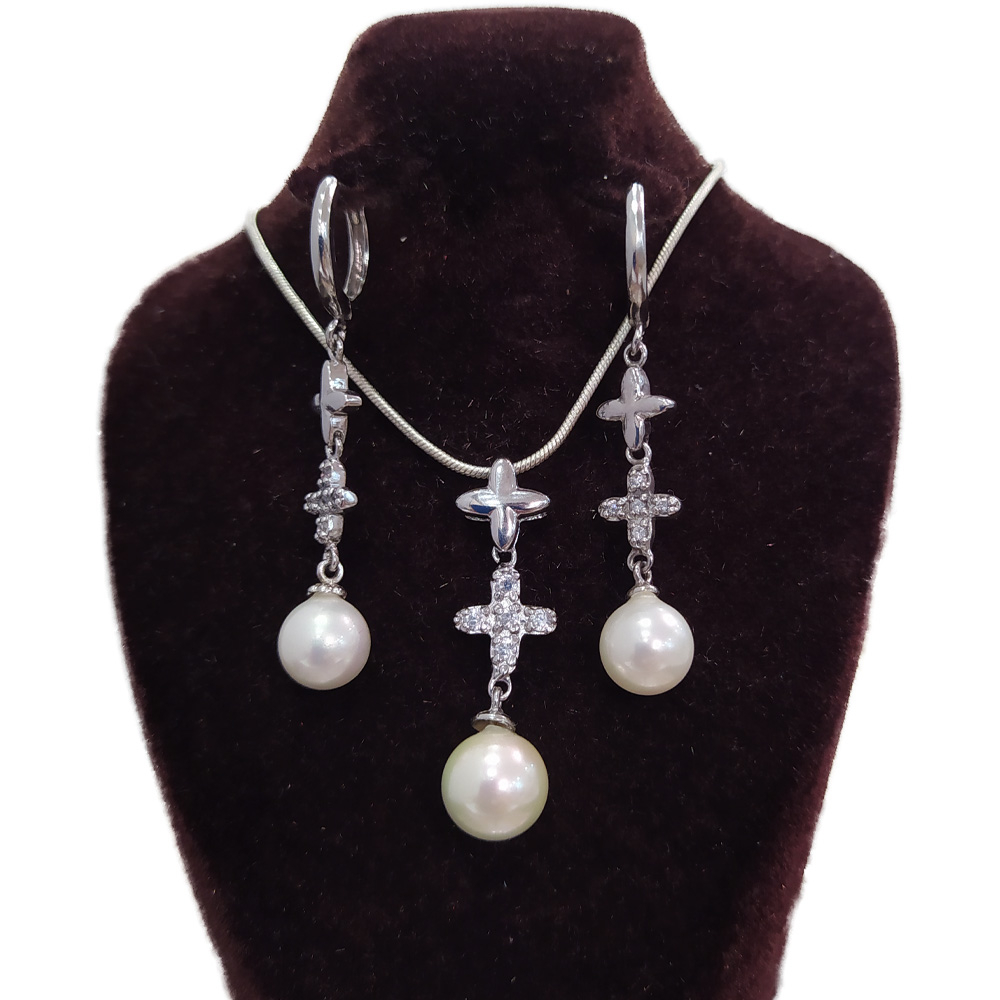 نیم ست نقره زنانه کد SR1106