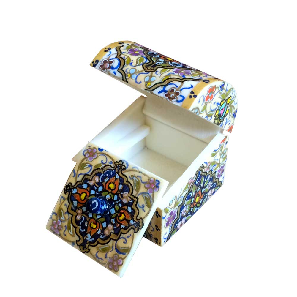  جعبه جواهرات استخوانی طرح تذهیب کد B 225