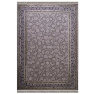  فرش ماشینی تاپ هالی کد 1014 زمینه نسکافه ای