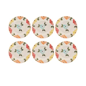 بشقاب طرح بهار گل ها کد BSgs006  مجموعه 6 عددی