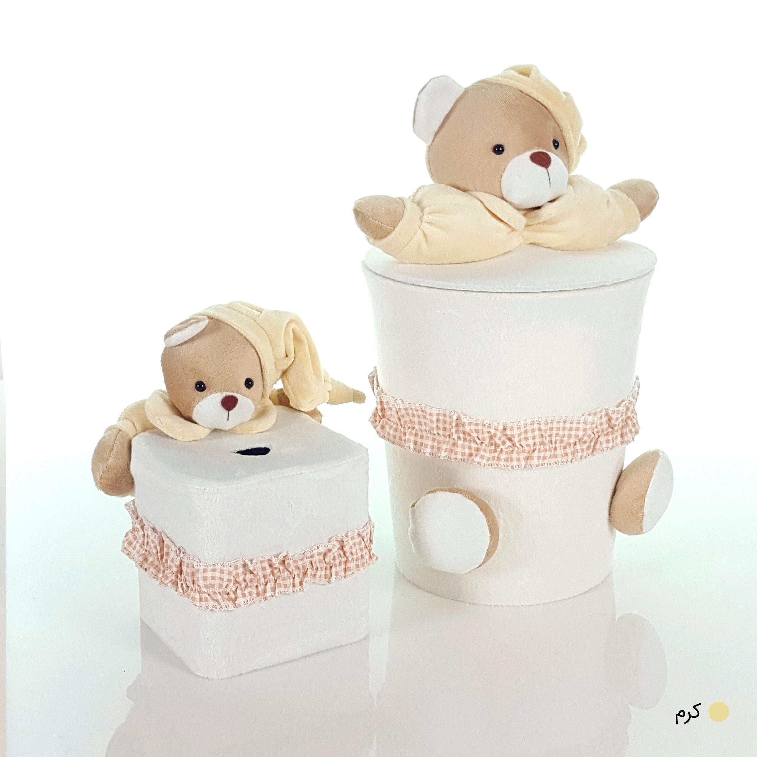 ست سطل و جادستمال اتاق کودک طرح خرس نانان مدل FBF