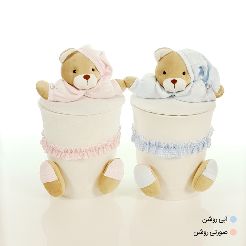 ست سطل و جادستمال اتاق کودک طرح خرس نانان مدل FBF