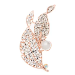 گل سینه زنانه طرح برگ کد G1077 