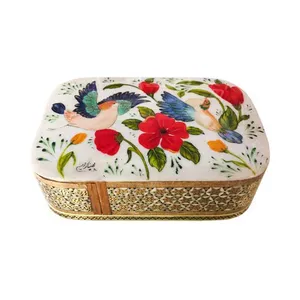  جا کارتی خاتم کاری طرح گل و مرغ کد B 225