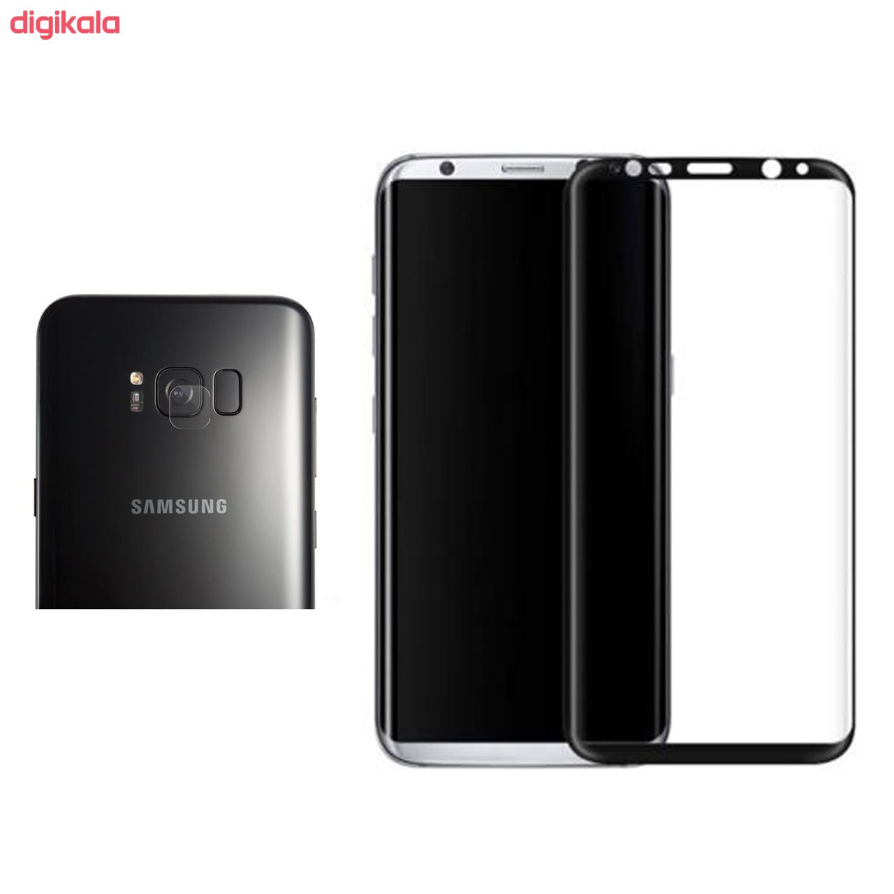 محافظ صفحه نمایش 9D راین مدل R_9LEdge مناسب برای گوشی موبایل سامسونگ Galaxy S8 به همراه محافظ لنز دوربین main 1 1