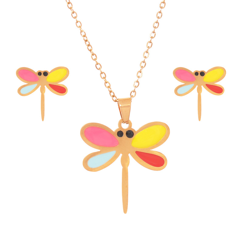 نیم ست دخترانه طرح شاپرک کد NS1206