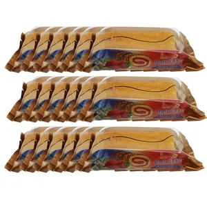 رول کیک با کرم توت فرنگی درنا - 90 گرم بسته 18 عددی