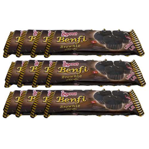 کیک براونی شکلاتی درنا - 90 گرم بسته 12 عددی