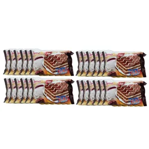 کیک سه لایه کاکائویی با کرم وانیل درنا - 80 گرم بسته 24 عددی