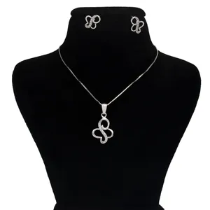 نیم ست نقره زنانه طرح پروانه کد 328