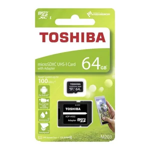 کارت حافظه microSDXC توشیبا مدل M203 کلاس 10 استاندارد UHS-I U1 سرعت 100MBps ظرفیت 64 گیگابایت همراه با آداپتور