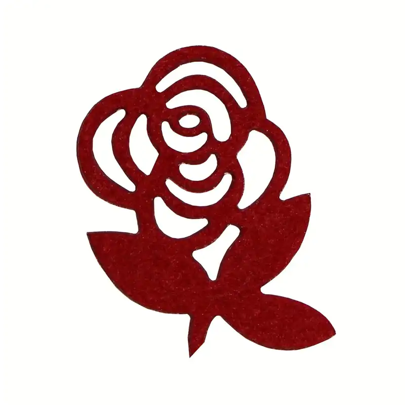 الگو نمد طرح گل رز مدل ONRoseR06 بسته 6 عددی