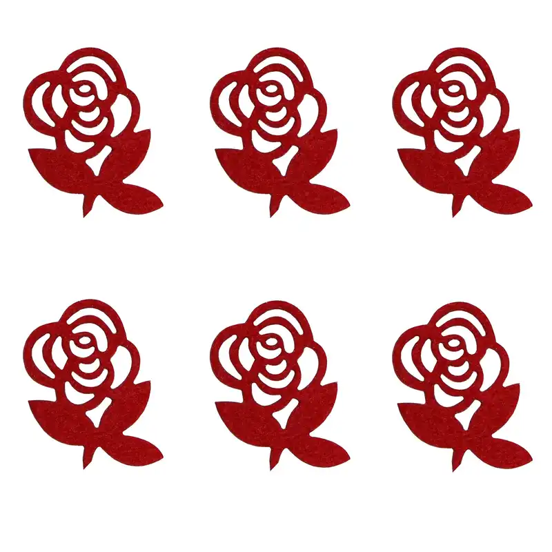 الگو نمد طرح گل رز مدل ONRoseR06 بسته 6 عددی