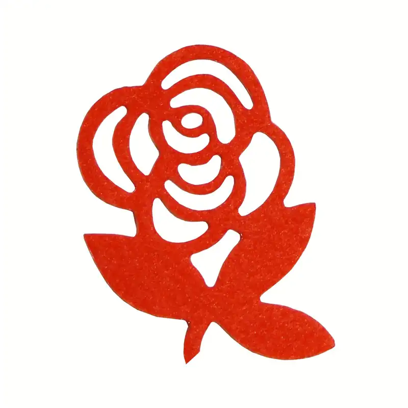 الگو نمد طرح گل رز مدل ONRoseO06 بسته 6 عددی