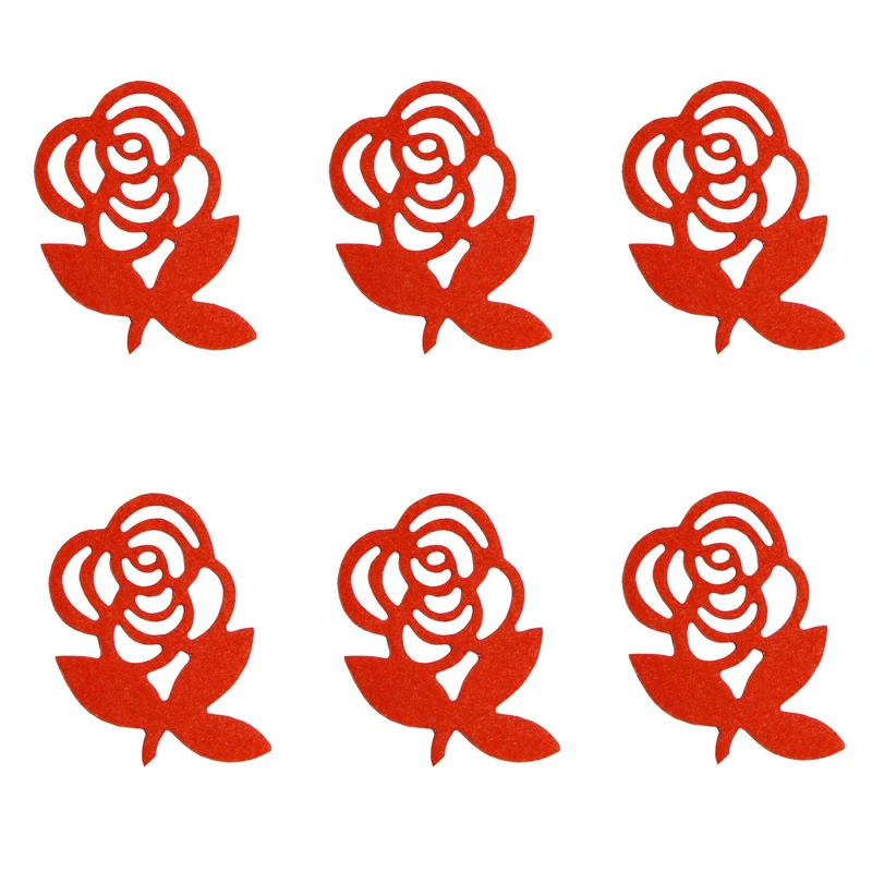 الگو نمد طرح گل رز مدل ONRoseO06 بسته 6 عددی