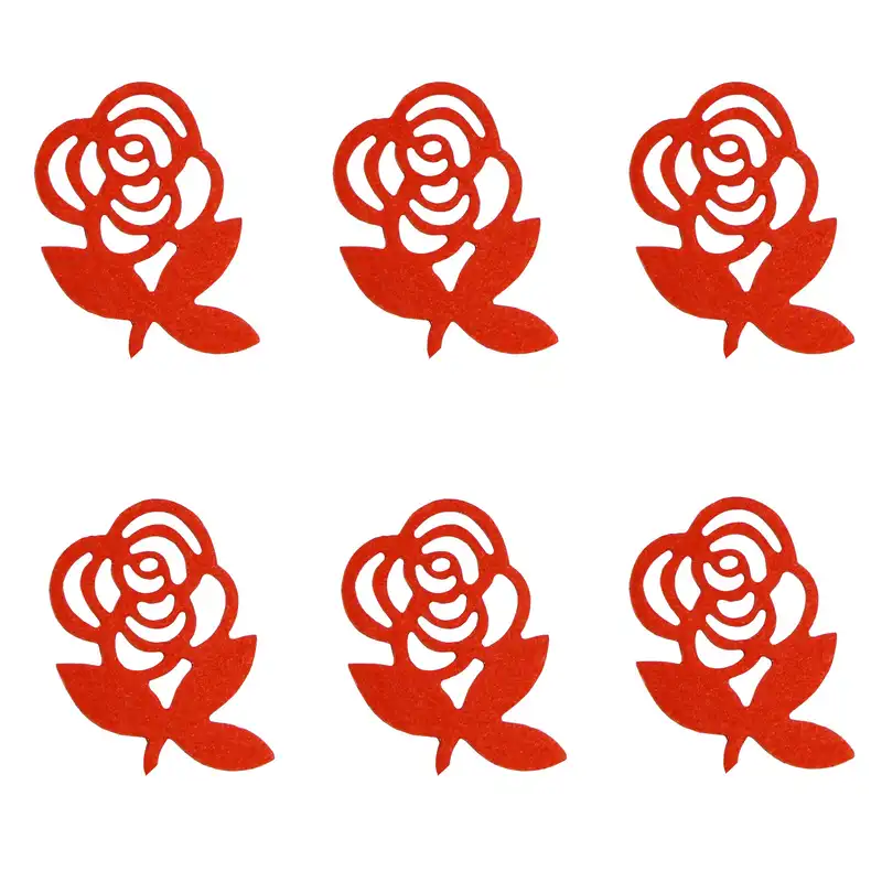 الگو نمد طرح گل رز مدل ONRoseO06 بسته 6 عددی