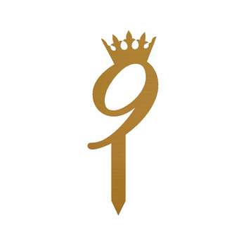 تاپر کیک طرح عدد 9 مدل G1 تاجدار