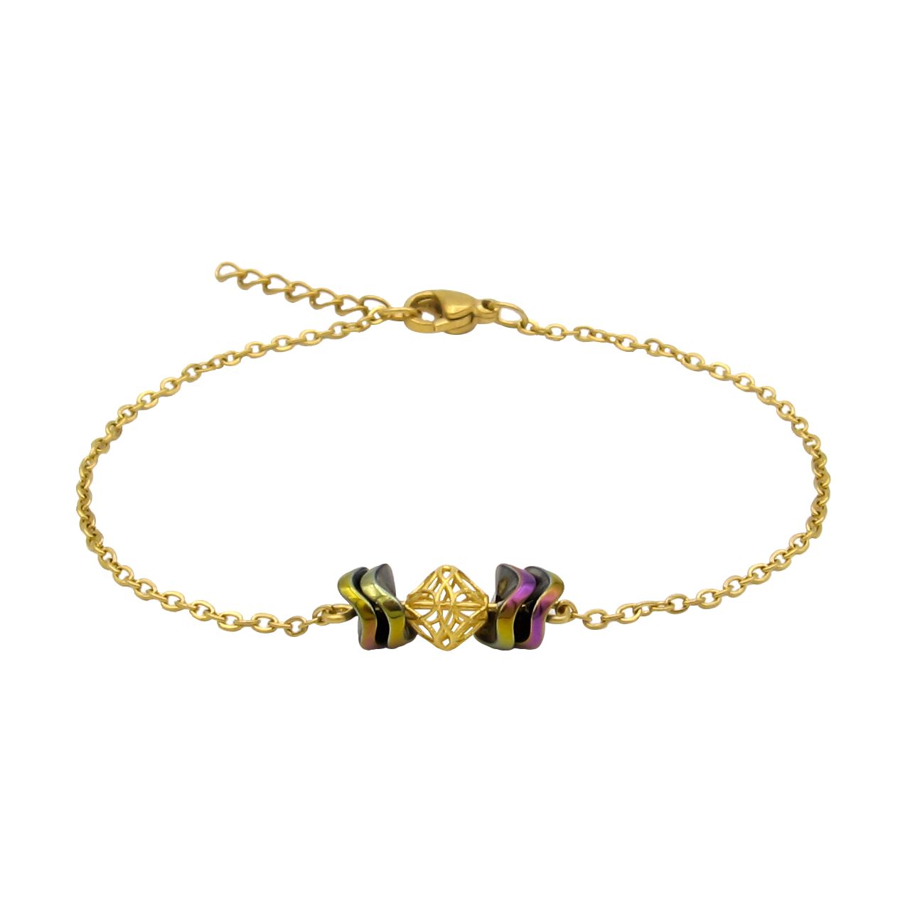 دستبند طلا 18 عیار زنانه مانچو کد bfg205 -  - 1