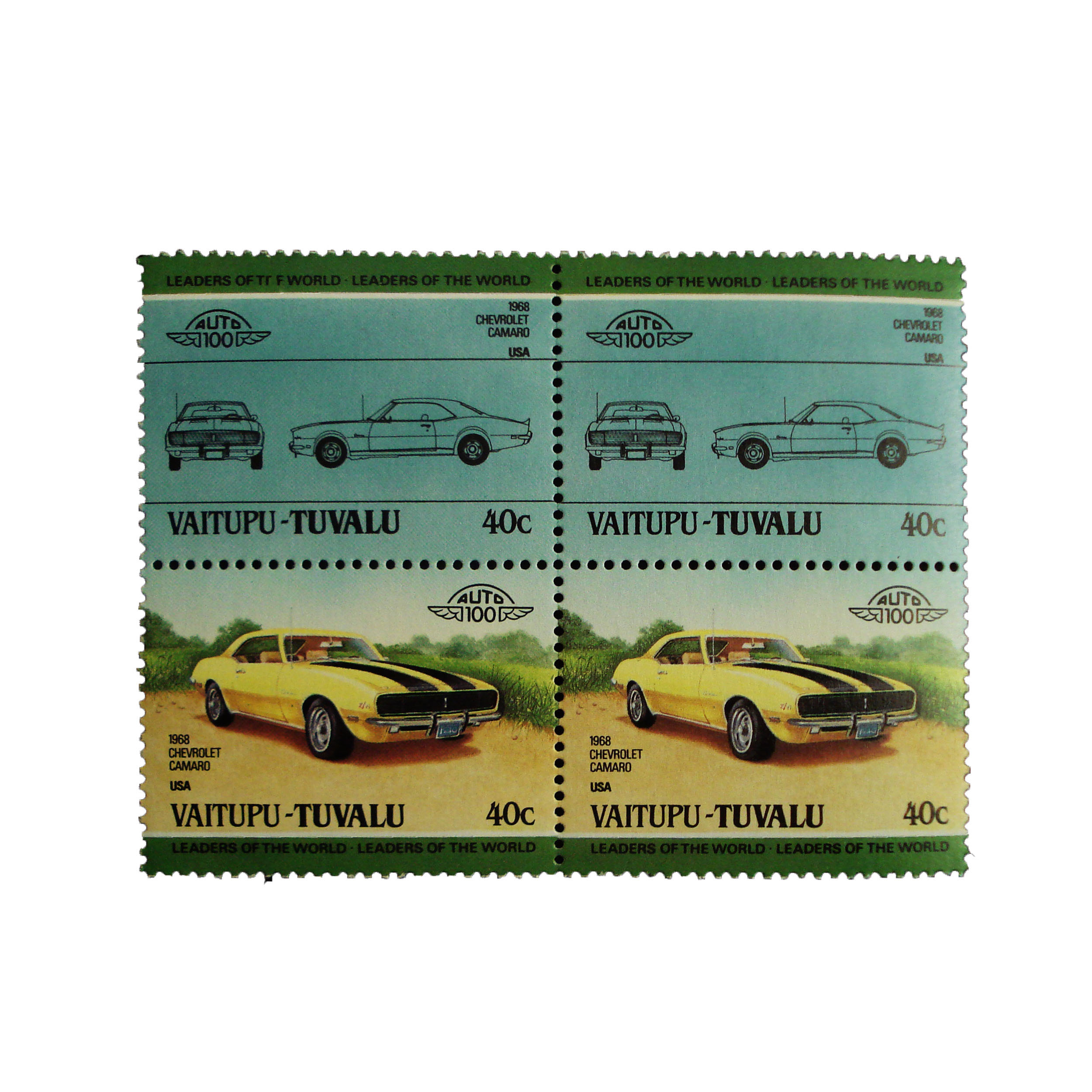 تمبر یادگاری طرح اتومبیل مدل chevrolet کد TAM-t4 مجموعه 4 عددی 