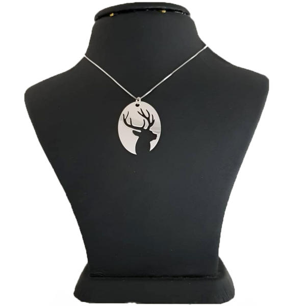 گردنبند نقره زنانه طرح گوزن کد UN0012