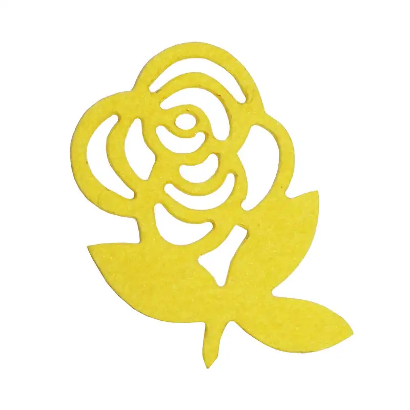 الگو نمد طرح گل رز مدل ONRoseY06 بسته 6 عددی