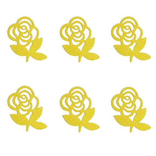 الگو نمد طرح گل رز مدل ONRoseY06 بسته 6 عددی