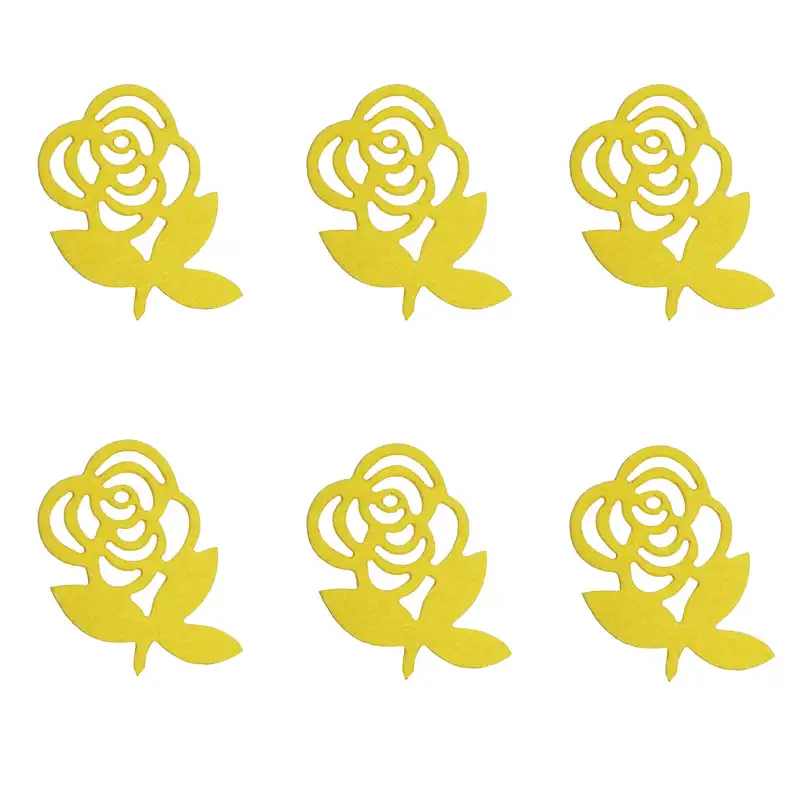 الگو نمد طرح گل رز مدل ONRoseY06 بسته 6 عددی