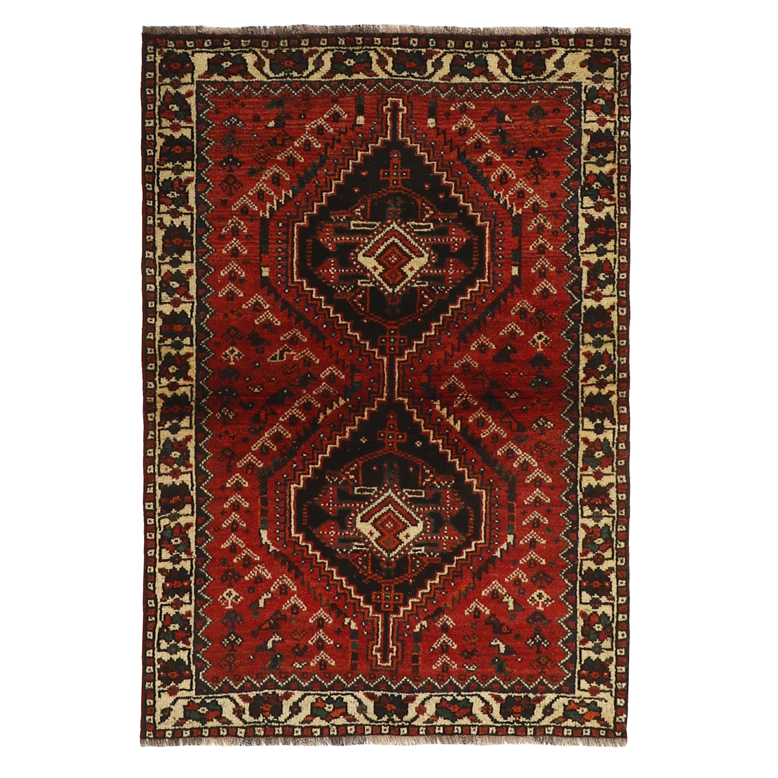 فرش دستبافت یک و نیم متری مدل شیراز ایلیاتی کد 483950