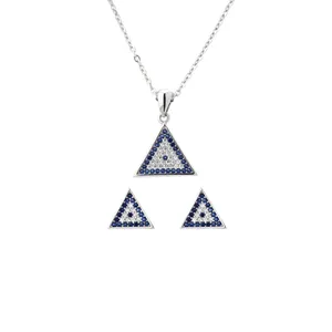 نیم ست نقره زنانه طرح چشم نظر مدل edn4507