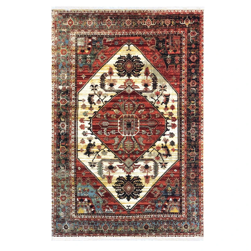 فرش ماشینی ستاره کویر یزد مدل شاهکارنوین کد n-124 زمینه کرم