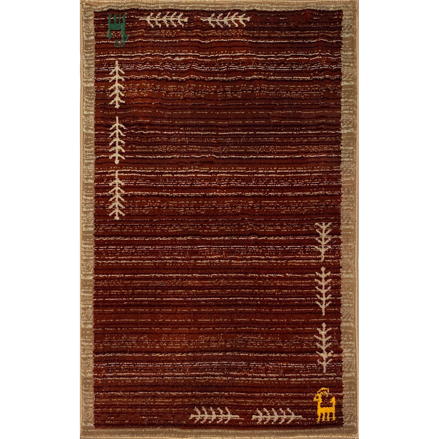 فرش ماشینی مهستان مدل کیلیم کد KILIM7 زمینه روناسی