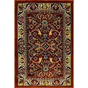 فرش ماشینی مهستان مدل کیلیم کد KILIM8 زمینه روناسی