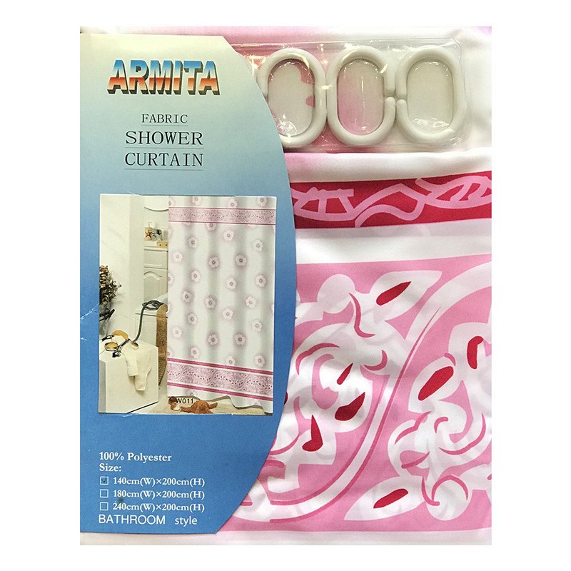 پرده حمام آرمیتا کد w011 سایز 140 × 200 سانتی‌ متر