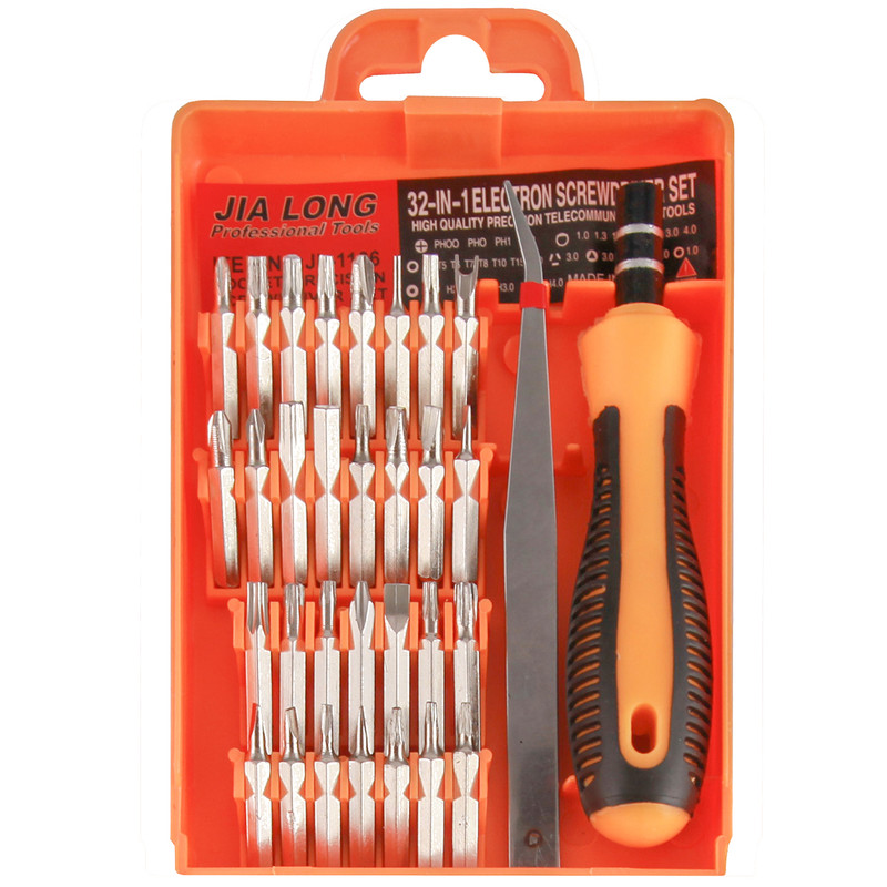 مجموعه 32 عددی سری پیچ گوشتی جیا لانگ مدل JL-1166 مجموعه 32 عددی سری پیچ گوشتی جیا لانگ مدل JL-1166