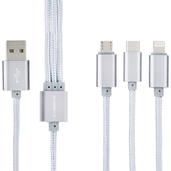 کابل تبدیل USB به microUSB/لایتنینگ/USB-C کابریکس طول 1.5 متر