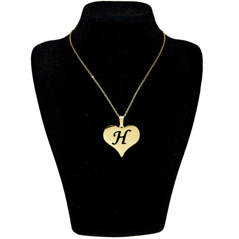 گردنبند زنانه طرح قلب و H کد u061 گردنبند زنانه طرح قلب و H کد u061