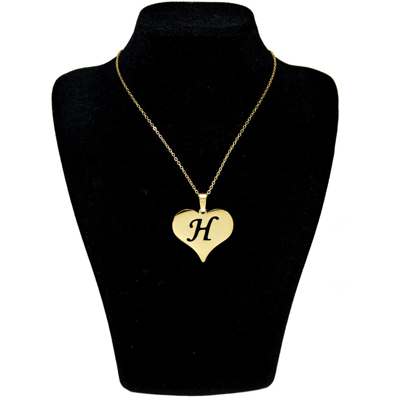 گردنبند زنانه طرح قلب و H کد u061 گردنبند زنانه طرح قلب و H کد u061