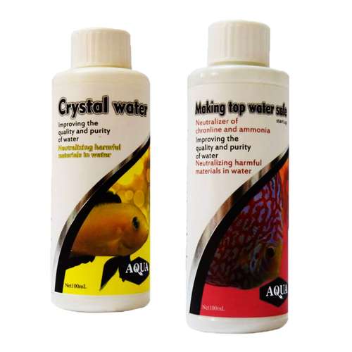محلول شفاف کننده آب آکواریوم آکوا مدل MC100 حجم 100 میلی لیتر بسته 2 عددی