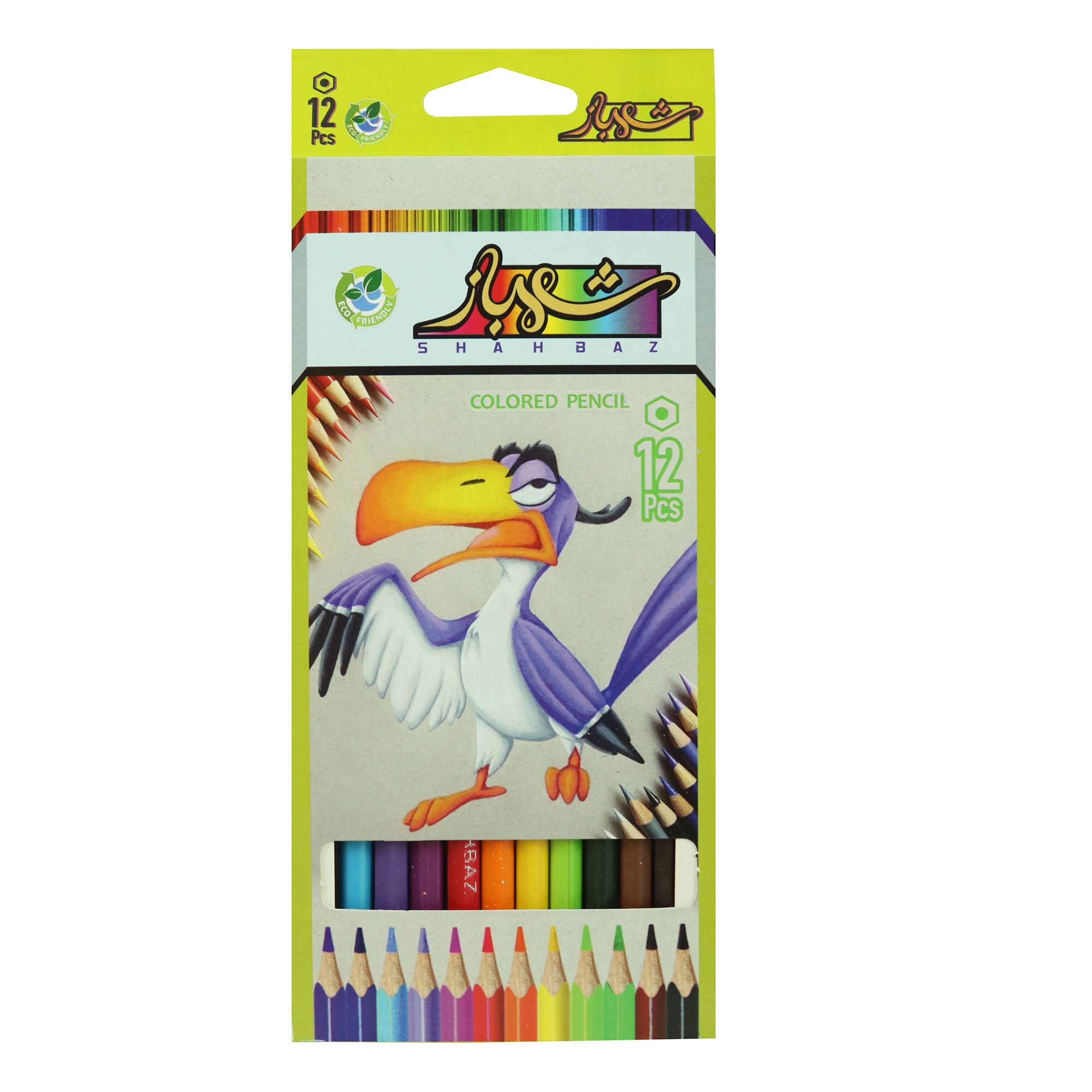 مداد رنگی 12 رنگ شهباز کد Bird12