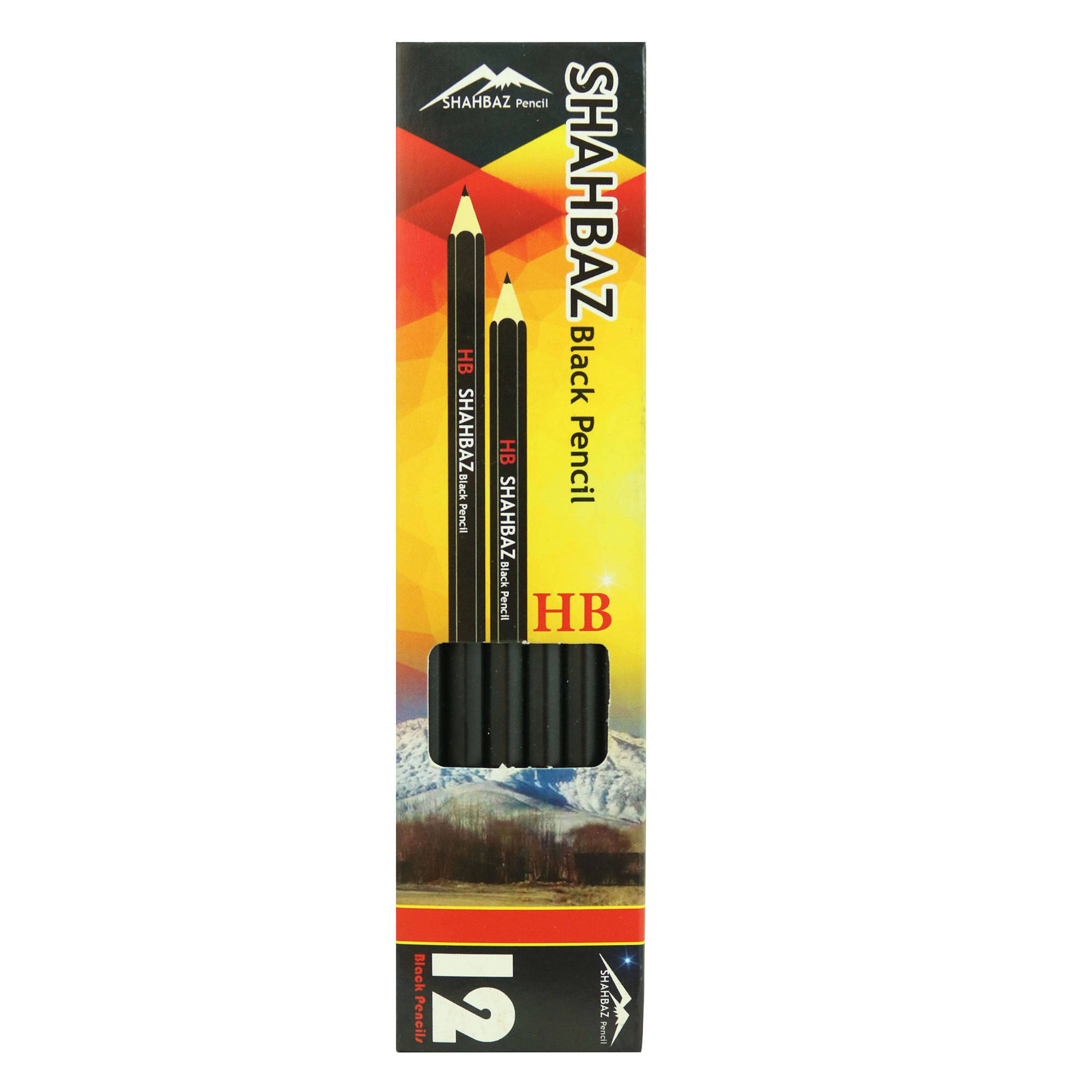 مداد مشکی شهباز مدل BK12 بسته 12 عددی