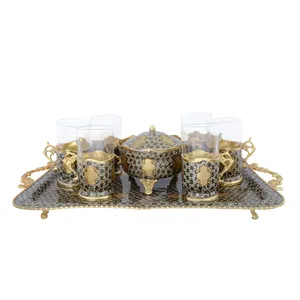 سرويس چای خوری خاتم کاری 8 پارچه کد RS051