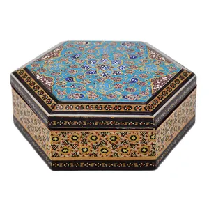 جعبه جواهرات خاتم کاری طرح اسلیمی کد 480