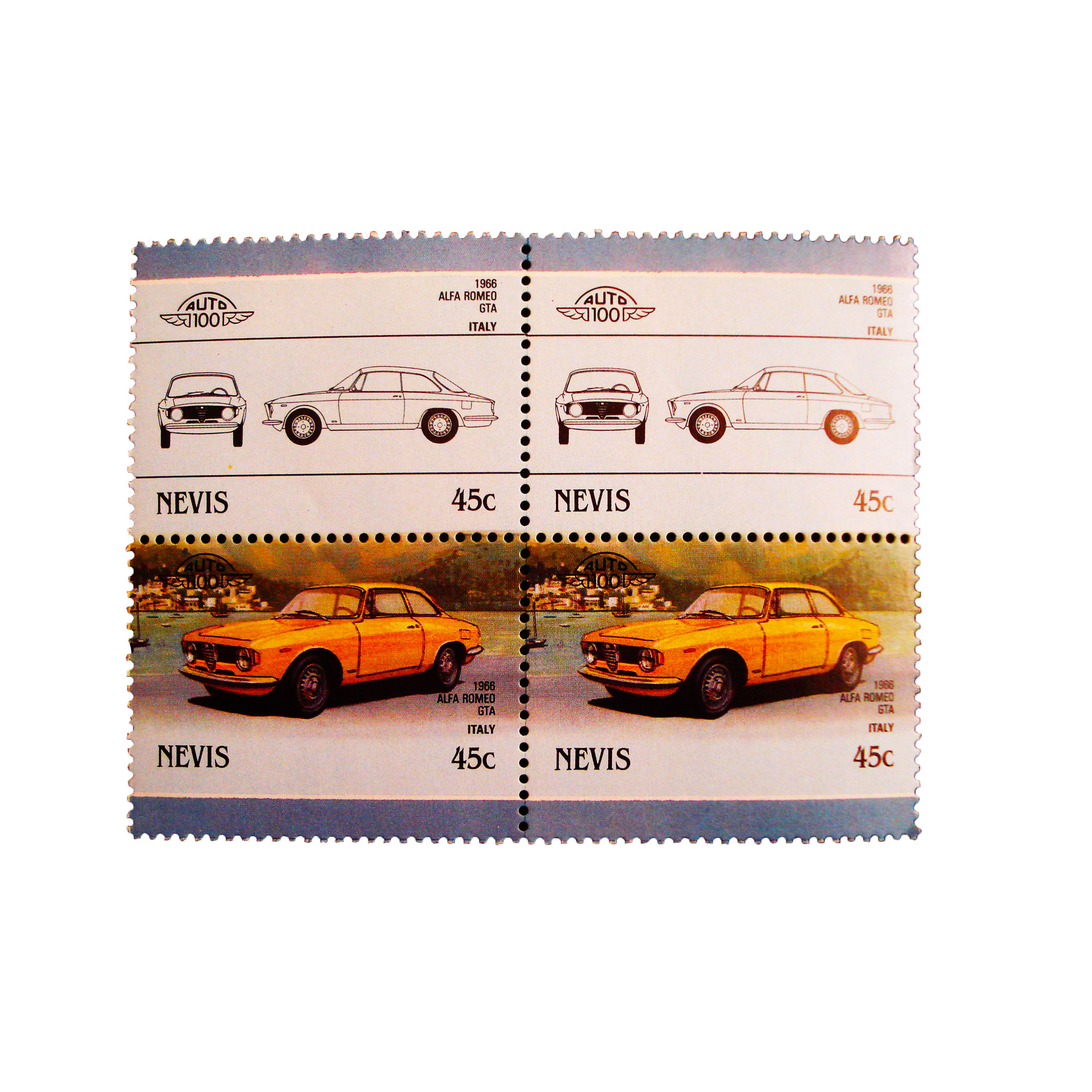 تمبر یادگاری طرح اتومبیل مدل ALFA ROMEO کد t8 مجموعه 4 عددی