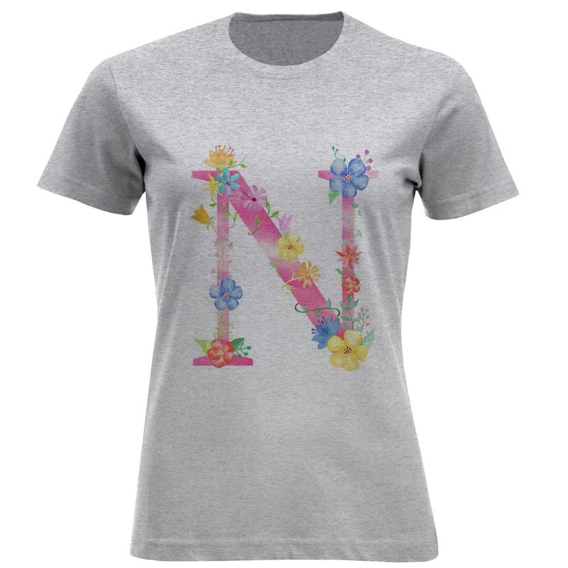 تیشرت آستین کوتاه زنانه طرح N کد F488